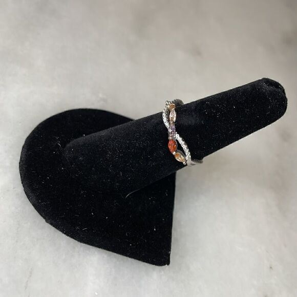 Sterling Silver Colorful Gem Stone Ring - Picture 5 of 10